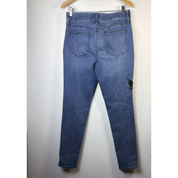 Chico's 6 Floral velvet Y2K Bohemian Jeans 90's stretch small western rodeo - Picture 7 of 10